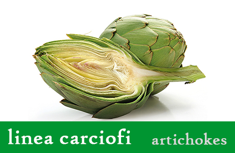 
<p><h3>Stem Artichokes</h3>Artichoke's plant gives always three harvests: the first one is used to prepare this speciality.</p>
<p><h3>Grandma's artichokes</h3>Unique taste; ideal both as main course or together with meat.</p>
<p><h3>Artichokes' slices</h3>The accurate selection of raw materials and the leaves' control make this product delicate, ideal with second courses.</p>
