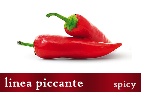 
<p><h3>Pepper filled with tuna</h3>Italian excellence. Chili pepper and tuna together for a unique mix. This product has a particular manufacturing, exalting both the taste of the sea and of the earth.</p>
<p><h3>Apulian Bomb</h3>For those who love intense flavour; a spicy cream based on aubergines and other vegetables. Ideal as dressing.</p>
<p><h3>Spicy pressed Olives</h3>This variety of olive “La bella di Cerignola” is differently worked, to have this particular and spicy taste, Ideal  as starter.</p>
